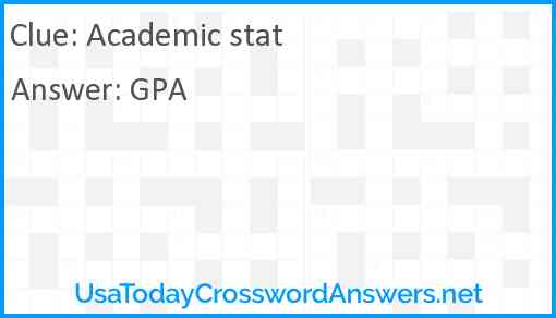 Academic stat Answer