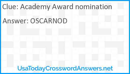 Academy Award nomination Answer