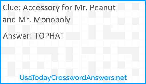 Accessory for Mr. Peanut and Mr. Monopoly Answer