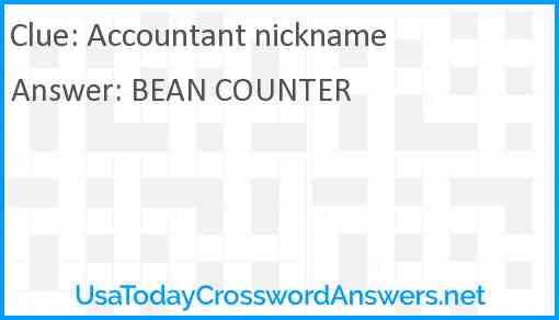 Accountant nickname Answer