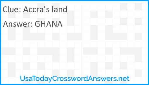 Accra's land Answer