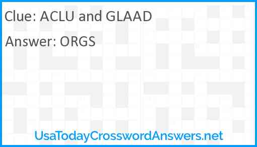 ACLU and GLAAD Answer