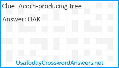 Acorn-producing tree Answer
