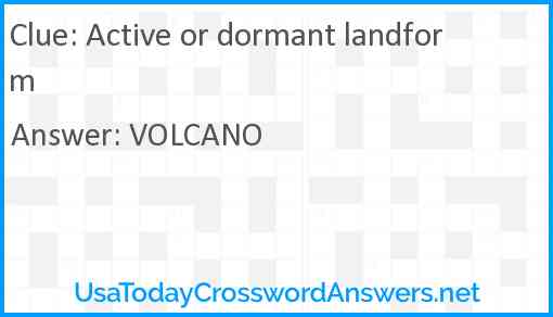 Active or dormant landform Answer