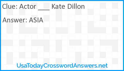 Actor ___ Kate Dillon Answer