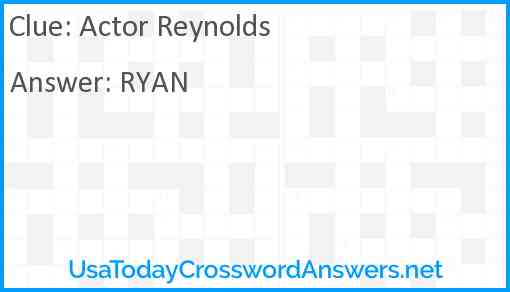 Actor Reynolds Answer