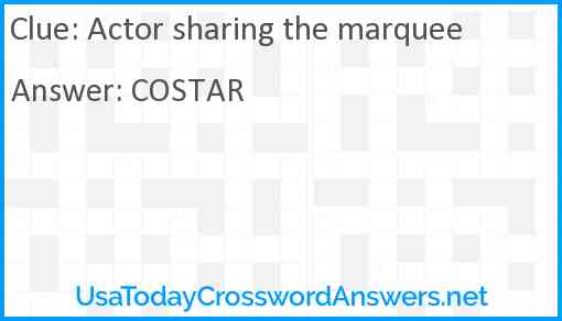 Actor sharing the marquee Answer