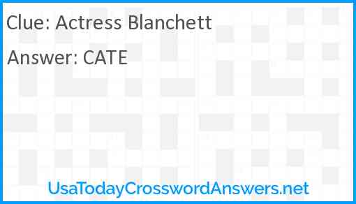 Actress Blanchett Answer