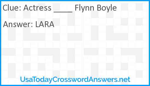 Actress ____ Flynn Boyle Answer