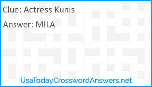Actress Kunis Answer