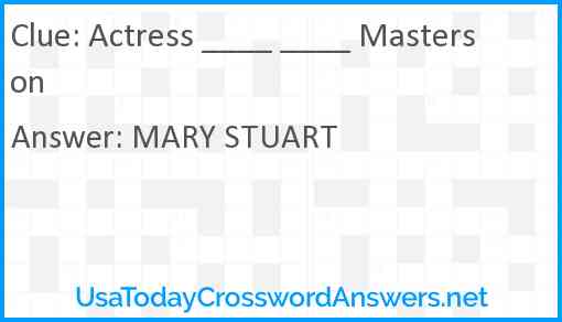 Actress ____ ____ Masterson Answer