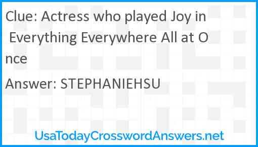 Actress who played Joy in Everything Everywhere All at Once Answer