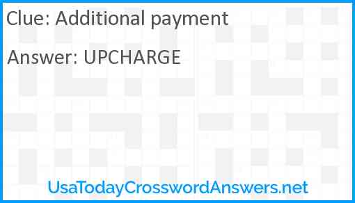 Additional payment Answer