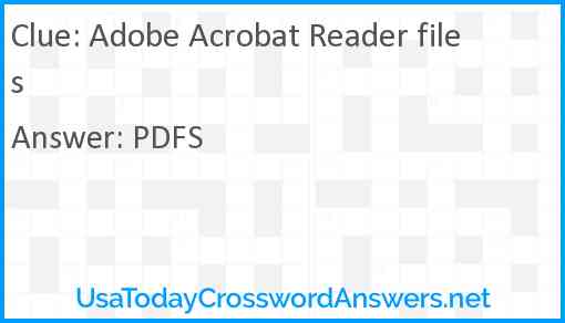 Adobe Acrobat Reader files Answer