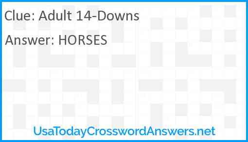 Adult 14-Downs Answer