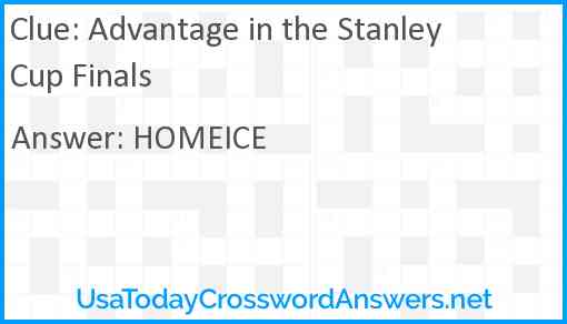 Advantage in the Stanley Cup Finals Answer