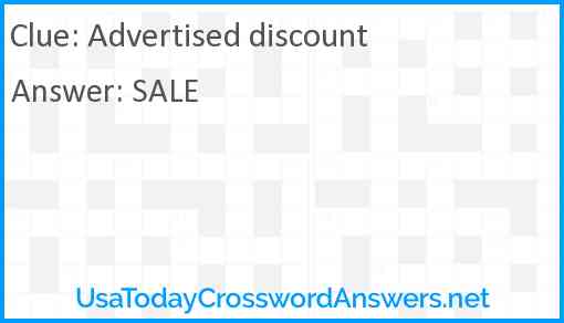 Advertised discount Answer
