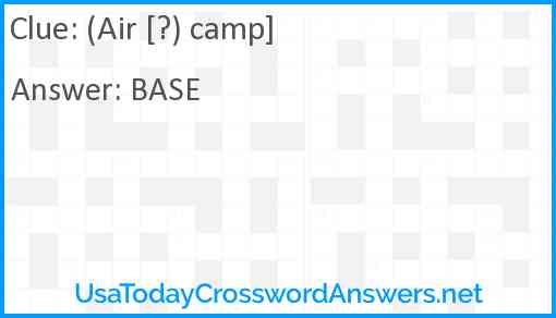 (Air [?) camp] Answer