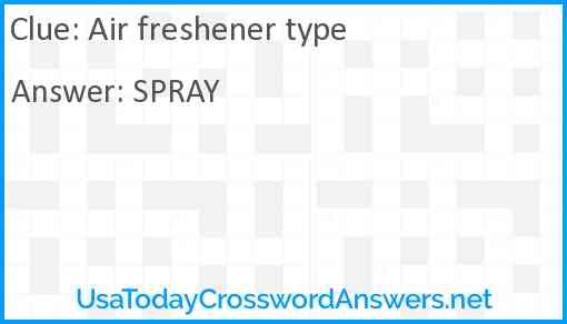 Air freshener type Answer