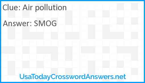 Air pollution Answer