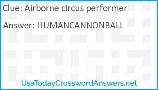 Airborne circus performer Answer
