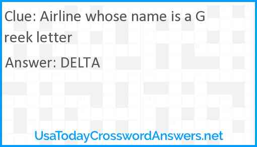 Airline whose name is a Greek letter Answer