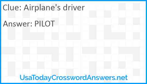 Airplane's driver Answer