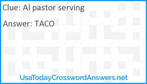 Al pastor serving Answer