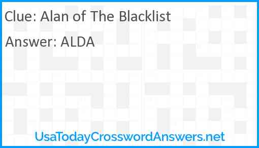 Alan of The Blacklist Answer