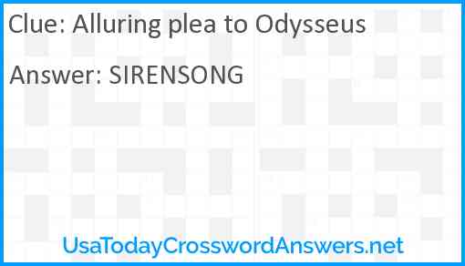 Alluring plea to Odysseus Answer