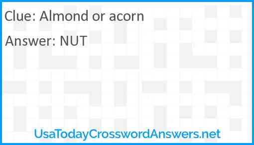 Almond or acorn Answer