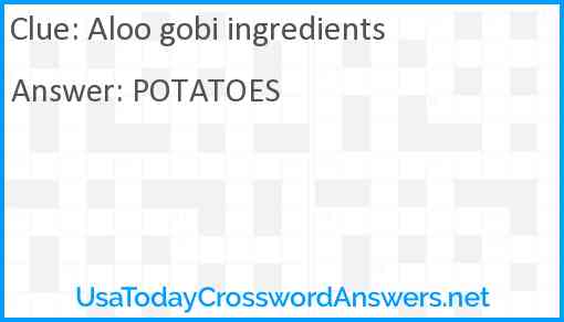 Aloo gobi ingredients Answer