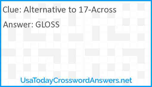 Alternative to 17-Across Answer