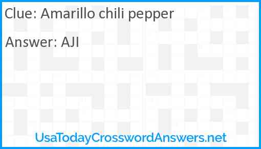 Amarillo chili pepper Answer