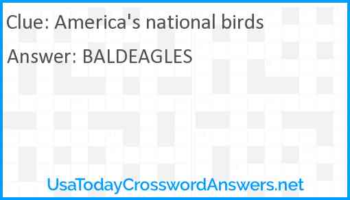 America's national birds Answer