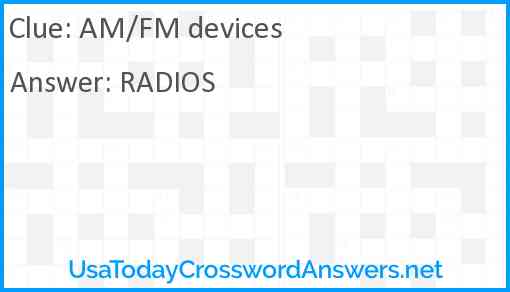 AM/FM devices Answer
