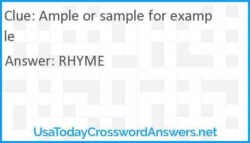 Ample or sample for example Answer