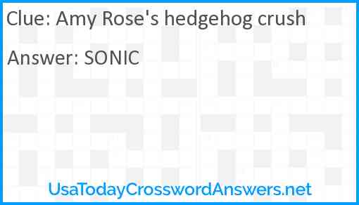 Amy Rose's hedgehog crush Answer