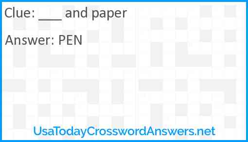 ___ and paper Answer