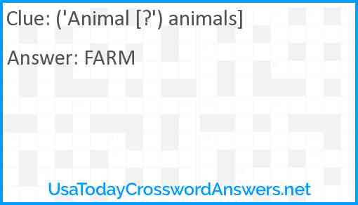 ('Animal [?') animals] Answer