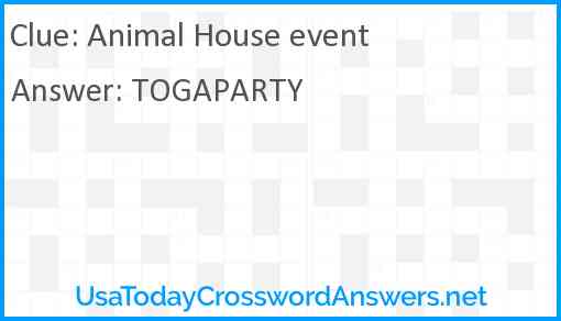 Animal House event Answer