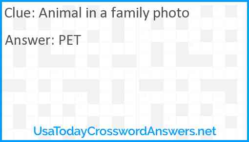 Animal in a family photo Answer