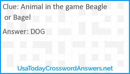 Animal in the game Beagle or Bagel Answer