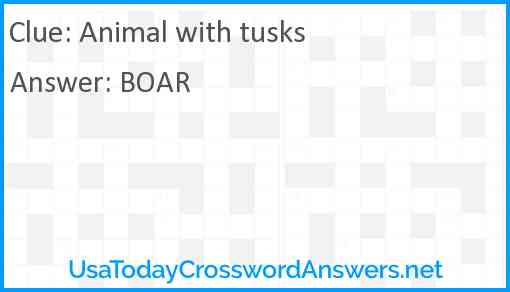 Animal with tusks Answer