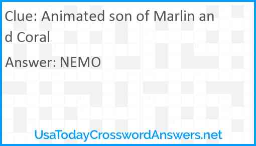 Animated son of Marlin and Coral Answer