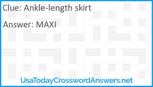Ankle-length skirt Answer