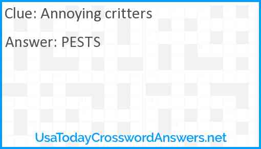 Annoying critters Answer