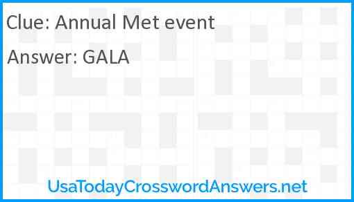 Annual Met event Answer