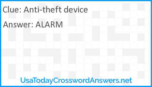 Anti-theft device Answer