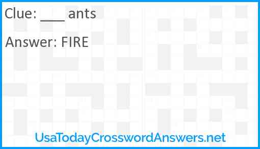 ___ ants Answer